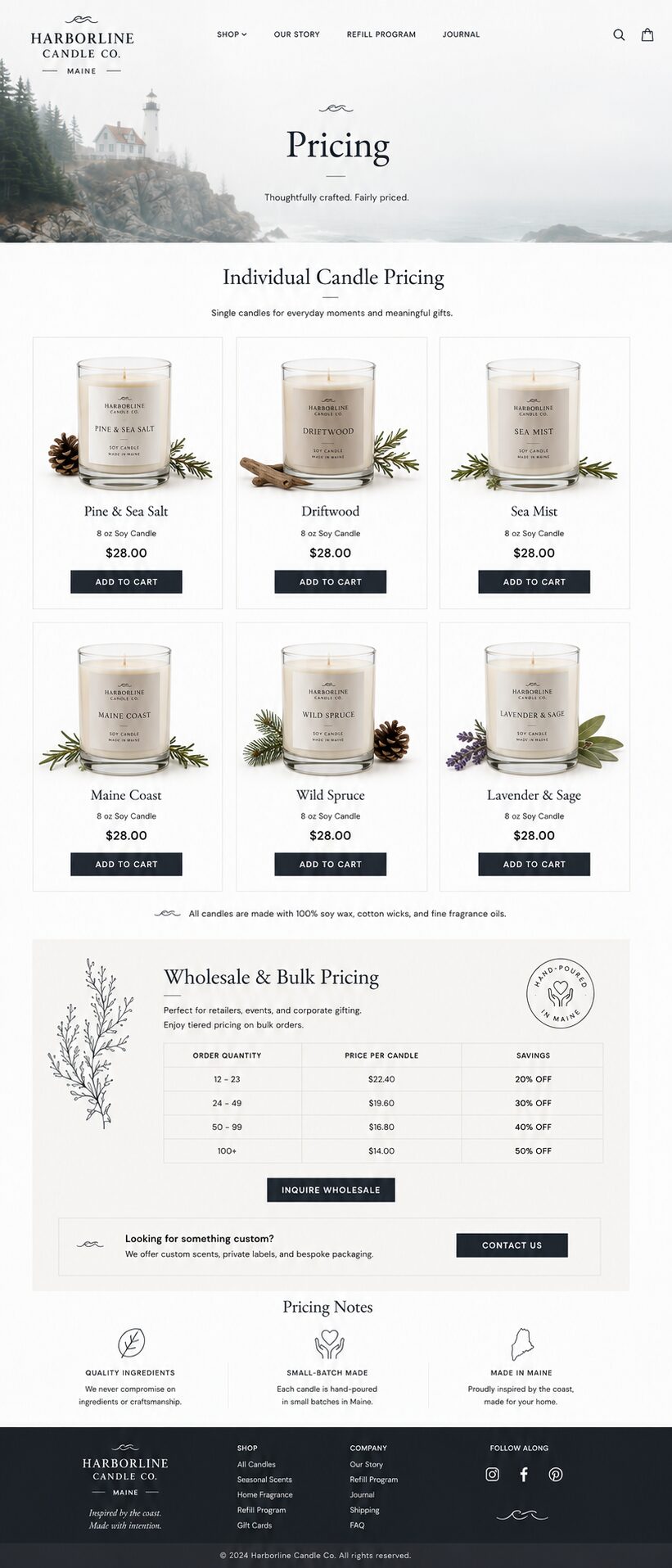 Pricing design mockup