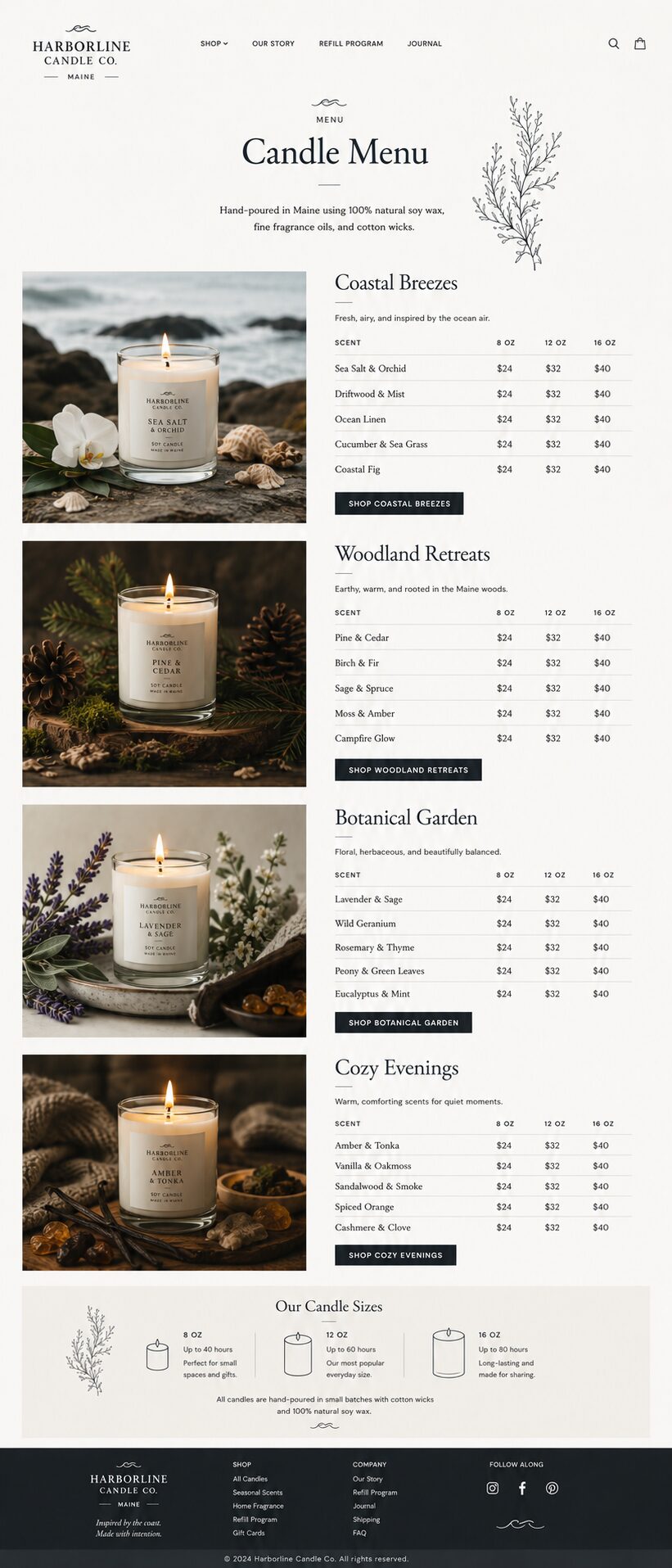 Menu design mockup